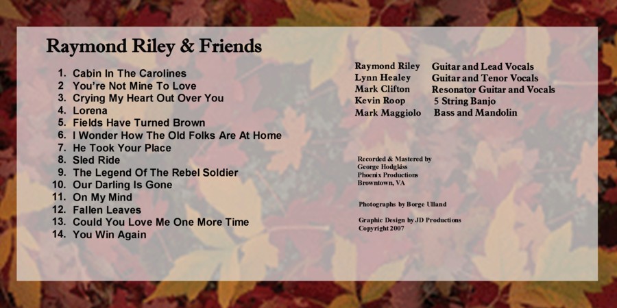 Raymond Riley CD Inside